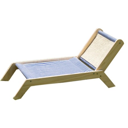 Katzen-Strandstuhl, Sommer, alle Jahreszeiten, erhöhtes Katzenbett mit Sisal-Kratzbaum für den Innen- und Außenbereich, Stran
