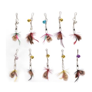 10Pcs Katze Teaser Zauberstab Ersatz Feder Nette Fliegende Insekten Attraktive Katze Zauberstab Spielzeug Zubehör