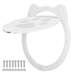 Katzenklappe aus Kunststoff, kontrollierter Zugang, 4 Modi, verhindert Kollisionen, magnetische Katzenklappe für den Innenber