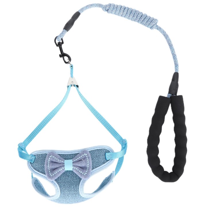 AntiLost Katzenweste Geschirr mit Leine Haustier EscapeProof Weste Gurt für Spaziergänge Blau