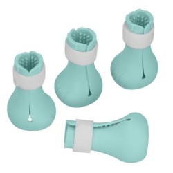 Kratzfeste Katzenschuhe aus Silikon, Stiefel, Katzennagelabdeckung, Pfotenschutz zum Baden und Rasieren(Minzgrün ) minze, grü