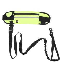 Gürteltasche für Hundelaufleinen, reflektierende, elastische Nylon-Hundeleine, Hüfttasche für den Außenbereich grün
