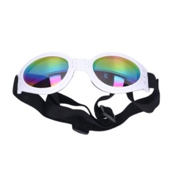 Haustier-Sonnenbrille, faltbar, für den Sommer, UV-Schutz für mittelgroße und große Hunde, Weiß weiß