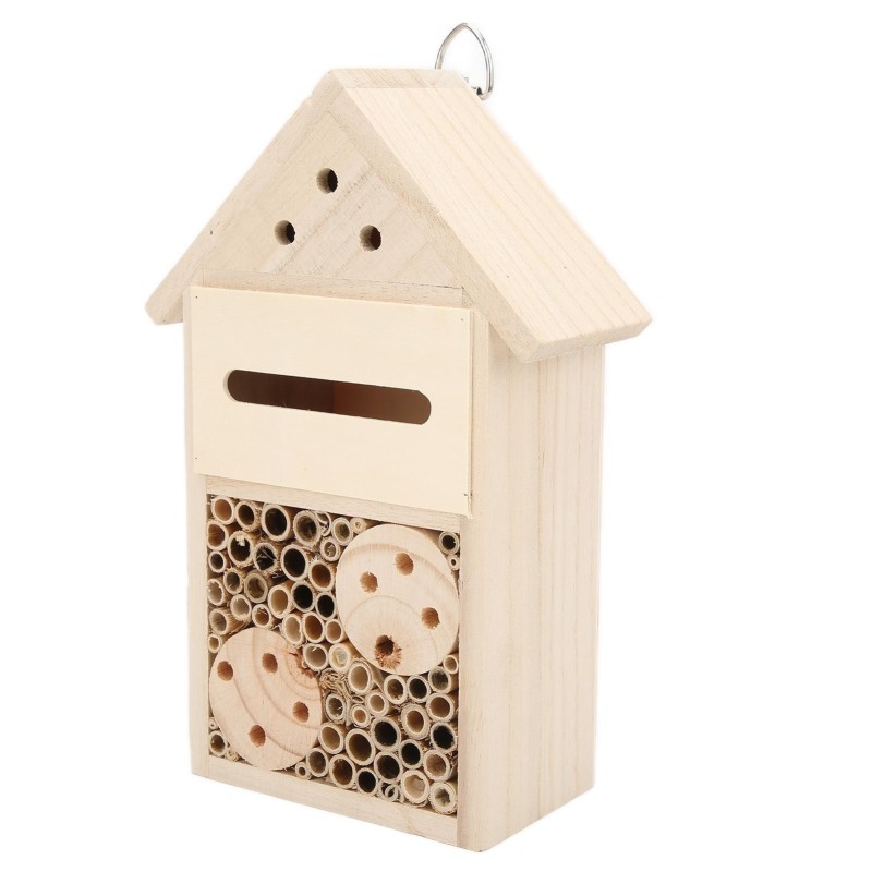 Holzbienenhaus zieht mehr bestäubende Insektenhotels aus Holz für Bienen, Schmetterlinge, Marienkäfer an