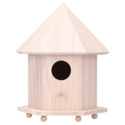 Vogelhäuschen aus Holz, Futterspender, Nistkasten mit Halterung für den Außenbereich, Garten, Terrasse, Dekoration
