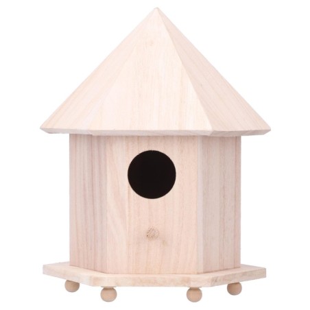 Vogelhäuschen aus Holz, Futterspender, Nistkasten mit Halterung für den Außenbereich, Garten, Terrasse, Dekoration