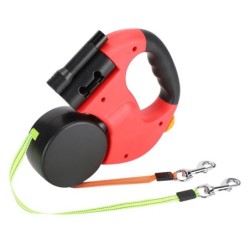 Pet Walking Automatische Erweiterbar Flexible Hund Katze Zugseil Dual Headed Hand Halten mit rot