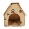 Haustierhaus, faltbares Bett, kleine Stellfläche, Haustierbett, Zelt, Welpen, Katze, abnehmbar, waschbar, Haus, braun braun
