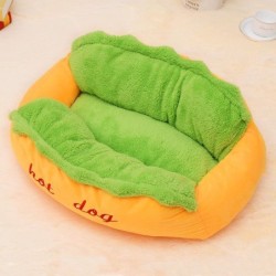 Haustierbett in Hot-Dog-Form, innovativ, abnehmbar, für Herbst und Winter, warme Hunde-Schlafmatte für Katzen und Hunde, Größ