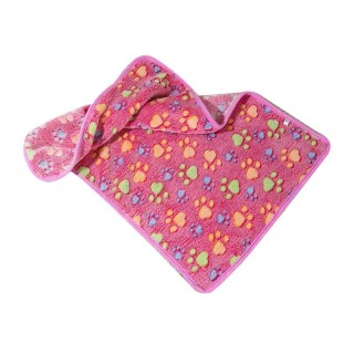 Hundedecke mit niedlichen Krallenabdrücken auf rosa, weicher Thermofaser, bequeme Katzenschlafdecke für das Haus S