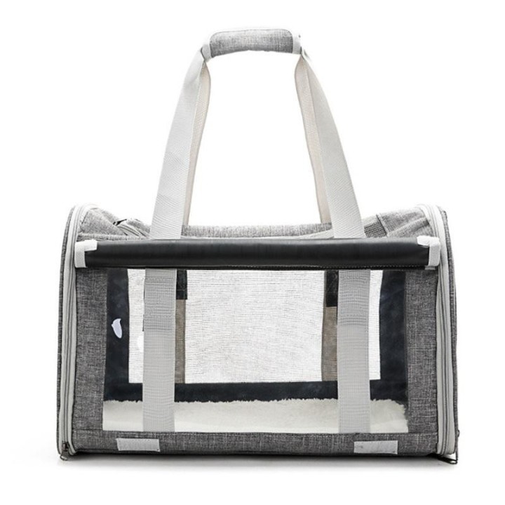 Transportbox für Haustiere, atmungsaktiv, faltbar, weiches Kissen, tragbare Katzentragetasche für Reisen im Flugzeug oder Aut