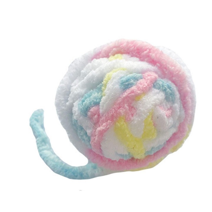 Katzengarnballspielzeug, lustiges, interaktives Bissschutz-Katzenballspielzeug aus Wollgarn mit Glöckchen für Katzen