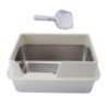 Katzentoilette aus Edelstahl, spritzwassergeschützt, große Katzentoilette mit offener Oberseite und hohen Seitenteilen, mit S