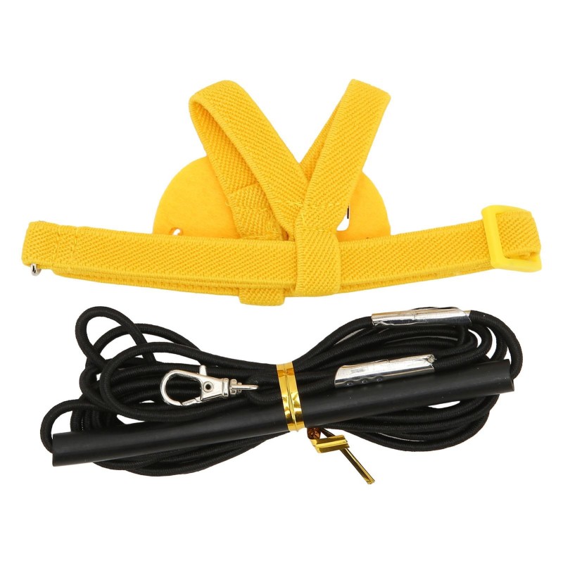 Vogelgeschirr, Flugführer, Leine, Flug, elastisches Trainings-Zugseil für Papagei, L 36 cm S gelb