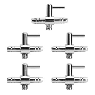 5 Stücke Edelstahl Luftschlauch Verteiler Sauerstoffpumpe Steuerung Einzelkopf Ventil für Aquarium