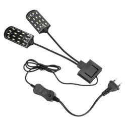 X7 10W hohe Helligkeit Clip auf doppelköpfigen Wasser Gras Licht für Aquarium Fisch Tank