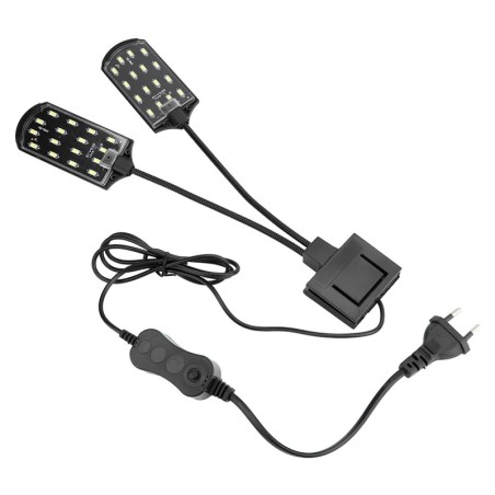X7 10W hohe Helligkeit Clip auf doppelköpfigen Wasser Gras Licht für Aquarium Fisch Tank