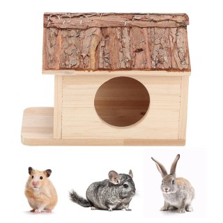Großes sicheres Hamsterhaus aus Holz, Nest für Kleintiere, Eichhörnchen, Kaninchen, Meerschweinchen, Chinchilla