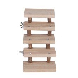 5 Schichten natürliches Holz Hamster Leiter Papagei Spielzeug Klettern Treppen Haustier Spielzeug Geschenk Käfig Zubehör