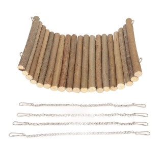 Hamster-Hängematte aus Holz, natürliche, große Schaukelfläche, zum Klettern und Spielen, mit Kette zum Aufhängen 20cm X 30cm