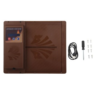 Automatische Hühnerstalltür, horizontale USB-Öffnung, automatischer Hühnerstalltüröffner mit Timer braun