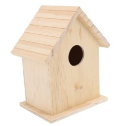 Vogelhäuschen, bemalbar, unbehandeltes Holz, Vogelzucht, Nistkasten für Heimvögel, Ruhe, Entspannung