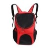 Outdoor-Rucksack für Katzen und Hunde, Reisetragetasche aus belüftetem Mesh, doppelte Schultertasche(rot) weiß