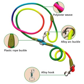Freihändige Hundeleine aus Nylon für das Training und Spazierengehen von Haustieren mit reflektierenden Nähten, verstellbar A