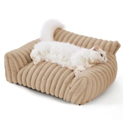 Katzencouchbett, süßes Haustierbett für kleine, mittelgroße und große Katzen und Hunde, flauschiges Schlafsofa für Haustiere