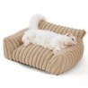 Katzencouchbett, süßes Haustierbett für kleine, mittelgroße und große Katzen und Hunde, flauschiges Schlafsofa für Haustiere