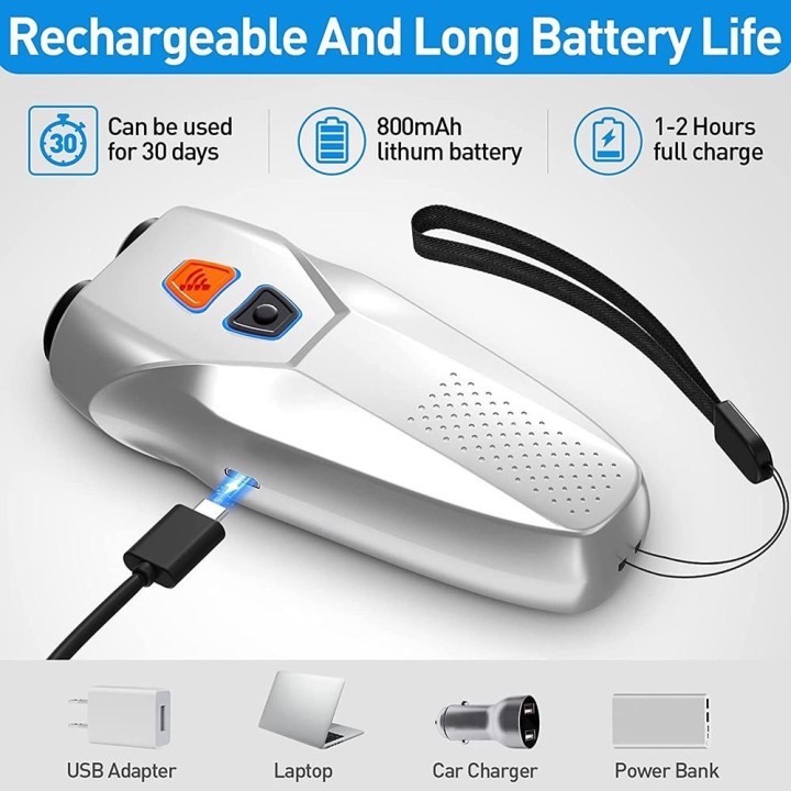 Hundebell-Kontrollgeräte Dual-Sensor Anti-Bell-Gerät mit LED-Taschenlampe Ultraschall-Hund schwarz