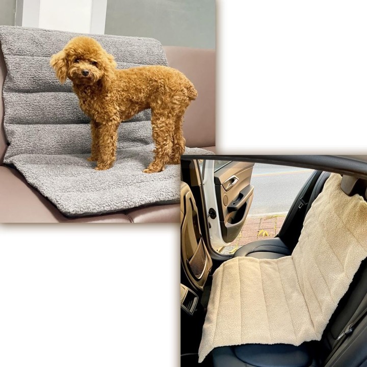 Wärmebett für Katzen, Sofaunterlage für Haustiere mit Rutschfester Unterseite, Haustier-Lammwolle-Kistenbett für Katzen/Hunde