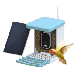 Intelligenter Vogelfutterspender mit Kamera, Vogelfutterspender mit 2 l Fassungsvermögen für den Außenbereich mit integrierte