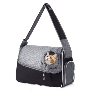 Tragbare Katzentasche Atmungsaktive Haustiertasche Ausflugstasche Umhängetasche Tragbarer Haustierträger für kleine Hunde und