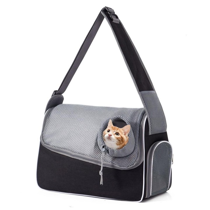 Tragbare Katzentasche Atmungsaktive Haustiertasche Ausflugstasche Umhängetasche Tragbarer Haustierträger für kleine Hunde und