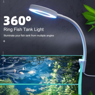 Fisch Tank Klemme Lampe Aquarium Wasserpflanzen Lampe Füllen Licht Translucent Klemme Lampe 360 grad Freies weiß