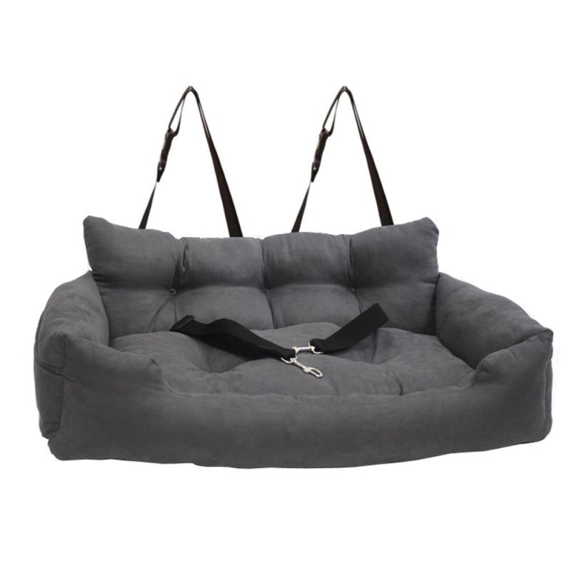 Hundeautositz mit Sicherheitsgurt Autositzerhöhungen für kleine/mittelgroße Hunde oder Katzen Universal Single Seat grau