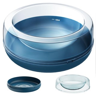 2-in-1-Wassernapf für Katzen, kombinierter Hundefutternapf, Wackel- und interaktive Näpfe für Haustiere im Innenbereich blau