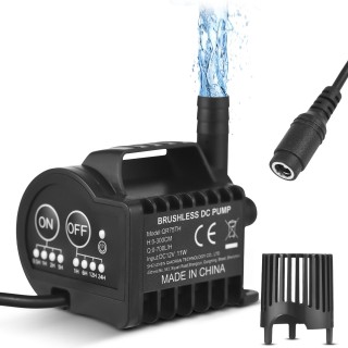 Mini-Wasserpumpe, 12 V, mit 4-Gang-Ein-/Aus-Zeitsteuerung, Beschleunigungs- und Verzögerungsfunktion, max. 700 l/h QR70TH sch