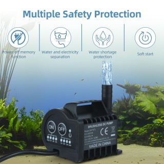 Mini-5-V-Wasserpumpe mit 4-Gang-Ein-/Aus-Zeitsteuerung, Beschleunigungs- und Verzögerungsfunktion, max. 400 l/h QR70TL schwar