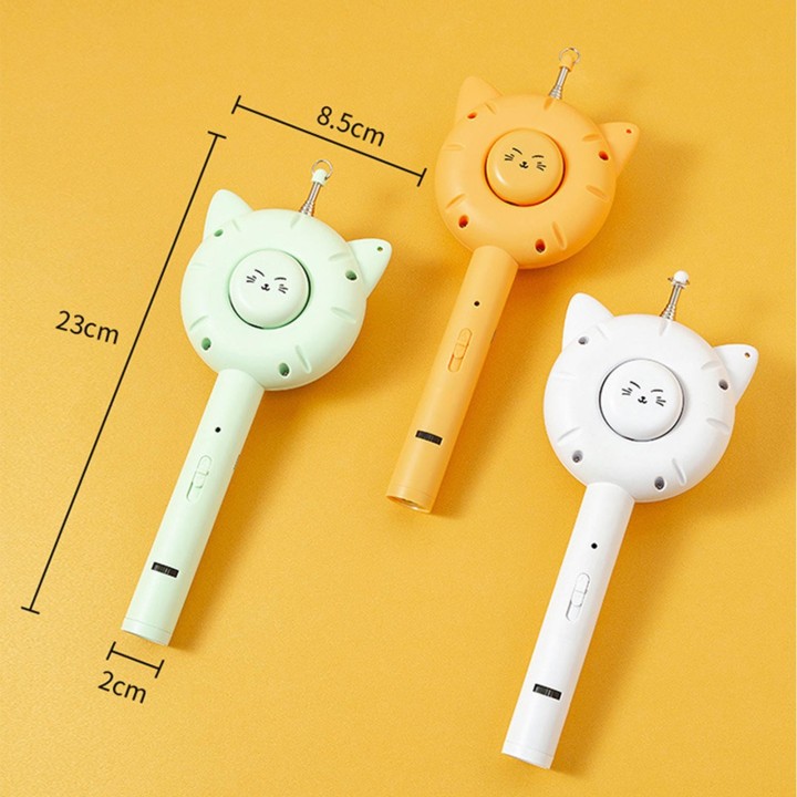 Katzenspielzeug, Laser-Teaser-Stick, Federglocke, Haustierkamm, Katzenspielzeug, einziehbarer Teaser-Stick gelb