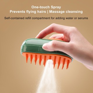 Haustier-Spray-Massagekamm, One-Touch-Spray, Anti-Fliegen-Haarkamm, Badebürste, Haarentfernung, statische Aufladung entfernen