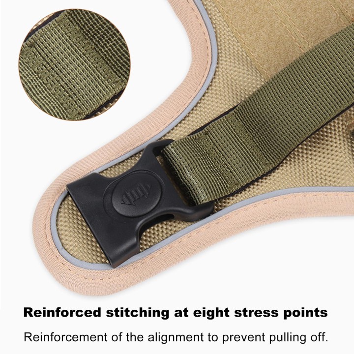 Hundegeschirr, kein Ziehen, Hundegeschirr, verstellbar, stark reflektierend bei Nacht, Haustier-Brustgeschirr, einfach L rot