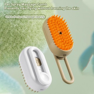 3-in-1-Haustier-Dampfbürste für Katzen, Ein-Tasten-Spray-Massage-Reinigung, verhindert herumfliegende Haare, ohne zu verletze