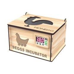 Inkubatoren für Bruteier, DIY-Brutkasten aus Holz für 9 Eier mit Temperaturregelung, Hühnerei US Plug braun