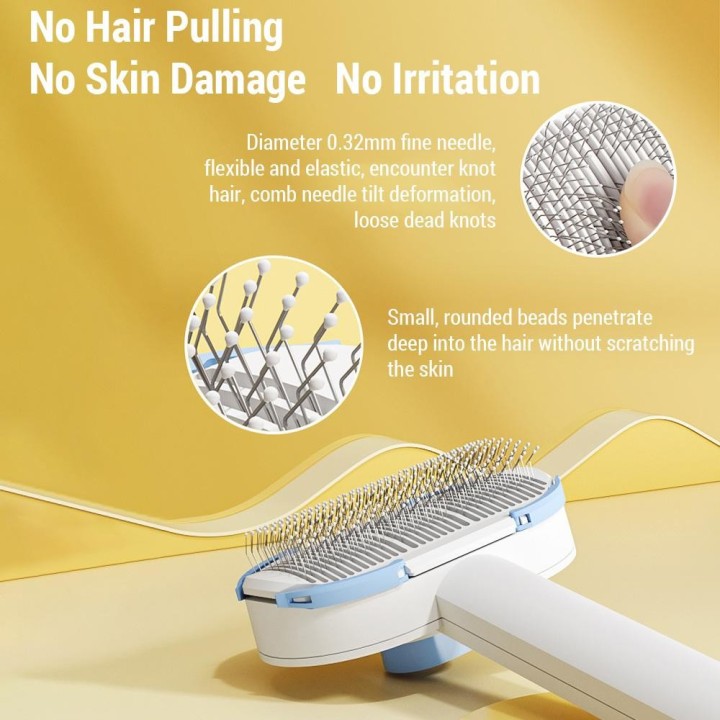 Selbstreinigender Kamm mit Luftkissen für Haustiere, Standardmodell, Katzenbürste, Katzenhaarbürste, mit einem Klick Standard