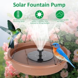 Gartenhof-Vogelfuttertablett-Unterstützungswerkzeugset mit Solarbrunnenpumpe with Solar Fountain Pump braun
