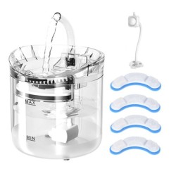Katzen-Wasserbrunnen, Hunde-Wasserspender, 2 l, superleiser automatischer Haustier-Trinkbrunnen, 2 Wasser EU transparent