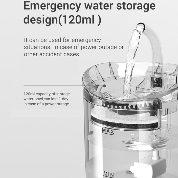 Katzen-Wasserbrunnen, Hunde-Wasserspender, 2 l, superleiser automatischer Haustier-Trinkbrunnen, 2 Wasser General mode transp