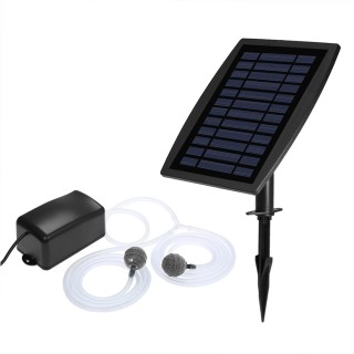 Solar Aquarium Sauerstoffpumpe Oxygenator Aquarium Sauerstoff Belüfter Teich Belüfter Luftpumpe Angeln schwarz